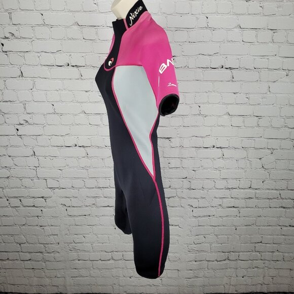 Bare Black Pink 2mm Nixie Springsuit Shorty Wetsuit Swim Short Sleeve Size 2 - Picture 12 of 13